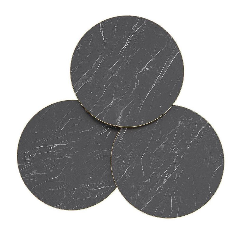 ROUND TABLES - BLACK MARBLE TOP WITH 3 FREE FLOWER VASES