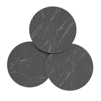 ROUND TABLES - BLACK MARBLE TOP WITH 3 FREE FLOWER VASES