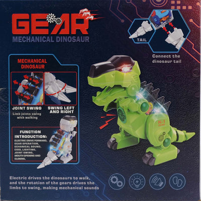 Electric Gear Dinosaur Toy with Light & Music